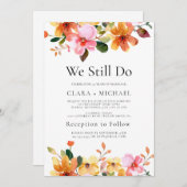 Invitation Simple Floral "Nous Faisons Toujours" Vow Renouvel (Devant / Derrière)