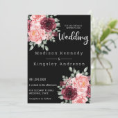 Invitation Simple Floral Spectaculairement Élégant Luxueux (Debout devant)