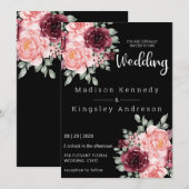 Invitation Simple Floral Spectaculairement Élégant Luxueux (Devant / Derrière)