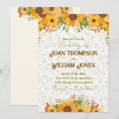 Invitation Simple floral Wedding Card  (Devant / Derrière)