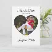 Invitation Simple forme de coeur photo Enregistrer la date (Debout devant)