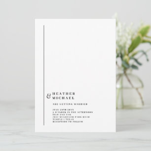 Invitation Simple Forme Noir Blanc Mariage moderne