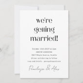 Invitation Simple Fun Casual Minimal Moderne Écriture Mariage (Devant)