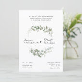 Invitation simple fun Eucalyptus Wreath Greenery Wedding (Debout devant)