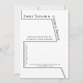 Invitation Simple Funky Black and White Chart Mariage moderne (Devant)