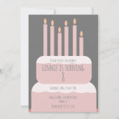 Invitation Simple gâteau d'anniversaire avec bougies de fête  (Devant)