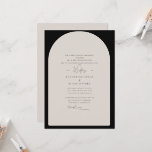 Invitation Simple Géométrique Chrétien Noir & Brun