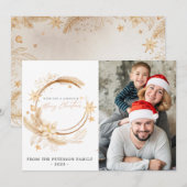 Invitation Simple Géométrique Golden Floral Holiday Crad (Devant / Derrière)