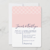 Invitation SIMPLE GÉOMÉTRIQUE MOTIF marine bleu pâle rose pâl (Devant)