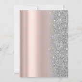 Invitation Simple Glitter Argent Rose Gold Douze Ans (Dos)