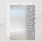 Invitation Simple Glitter Argenté Douce 16 (Dos)