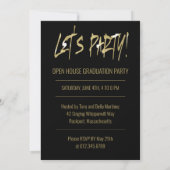 Invitation Simple Gold Black Photo Graduation Part (Dos)