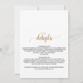 Invitation Simple Gold Calligraphie Mariage traditionnel (Dos)