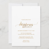 Invitation Simple Gold Calligraphy Brunch de Noël (Devant)