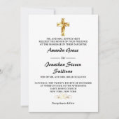 Invitation Simple Gold Christmas Eve Christian Cross Mariage (Devant)