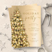 Invitation Simple Gold Christmas Tree Company
