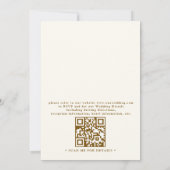Invitation Simple Gold Minimalis Elegant Chic QR Code Wedding (Dos)