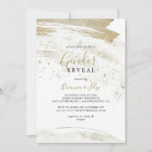 Invitation Simple Gold Minimalist Genre Reveval Party (Devant)