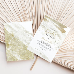 Invitation Simple Gold Minimalist Genre Reveval Party