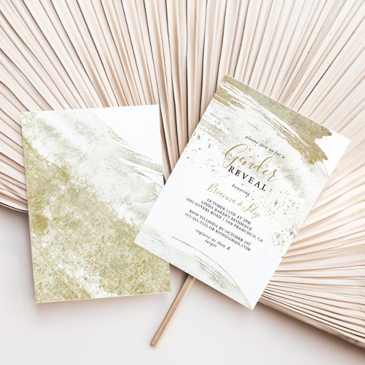 Invitation Simple Gold Minimalist Genre Reveval Party