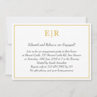 Simple Gold Monogram Élégante Partie d'engagement