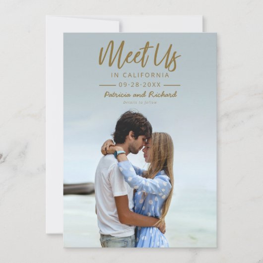 Invitation Simple Gold Script Retrouvez-Nous Dans Enregistrer (Devant)
