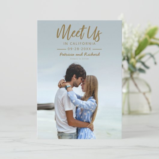 Invitation Simple Gold Script Retrouvez-Nous Dans Enregistrer (Debout devant)