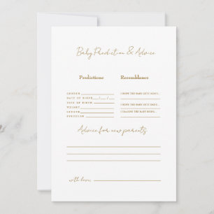 Invitation Simple Gold Texte prédictions bébé