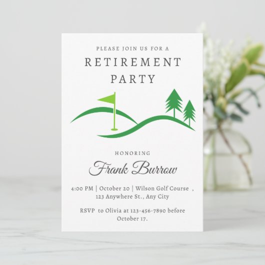 Invitation Simple Golf Retirement Party (Debout devant)