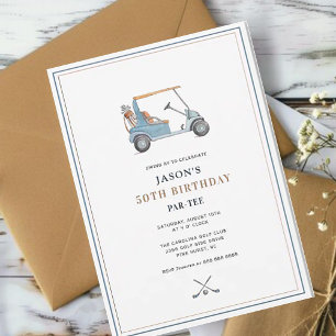 Invitation Simple Golf Thème PAR- TEE Anniversaire