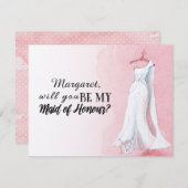Invitation Simple Gown "Serez-vous ma servante d'honneur" (Devant / Derrière)
