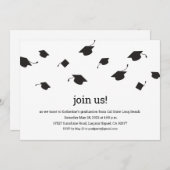 Invitation Simple Graduation Caps Graduation Party (Devant / Derrière)