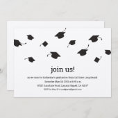 Invitation Simple Graduation Caps Graduation Party (Devant / Derrière)