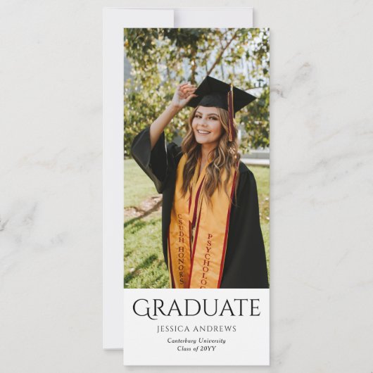 Invitation Simple Graduation Design moderne moderne photo de (Devant)