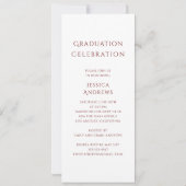 Invitation Simple Graduation Design moderne moderne photo de  (Dos)
