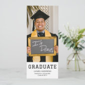 Invitation Simple Graduation Moderne Design Grad Party Photo (Debout devant)