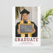 Invitation Simple Graduation Moderne Design Grad Party Photo (Debout devant)
