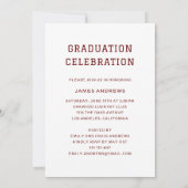 Invitation Simple Graduation Moderne Design Grad Party Photo (Dos)