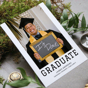 Invitation Simple Graduation Moderne Design Grad Party Photo