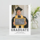 Invitation Simple Graduation Moderne Design Grad Party Photo (Debout devant)