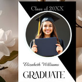 Invitation Simple Graduation Noir et Blanc