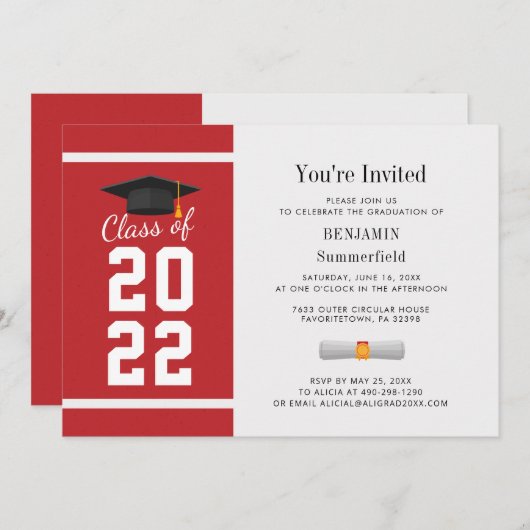 Invitation Simple Graduation Party 2025 (Devant / Derrière)