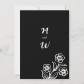 Invitation Simple gras noir typographie Mariage floral (Dos)