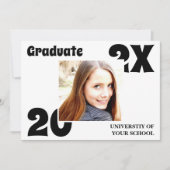 Invitation simple Gras Photo Graduation (Devant)