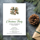 Invitation Simple Green And Gold Christmas Tree Holiday Card