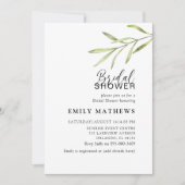 Invitation Simple Green Botanical Bridal Shower (Devant)
