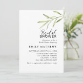 Invitation Simple Green Botanical Bridal Shower (Debout devant)
