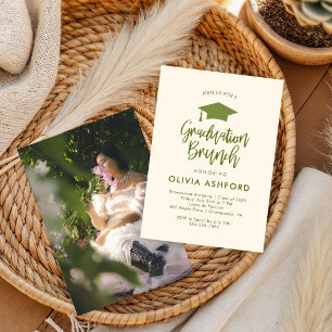 Invitation simple Green Brunch tendance fête de remise de dip