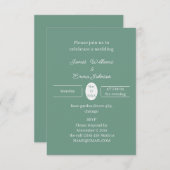 Invitation simple Green Custom Wedding (Devant / Derrière)