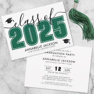 Invitation Simple Green Graduation Party